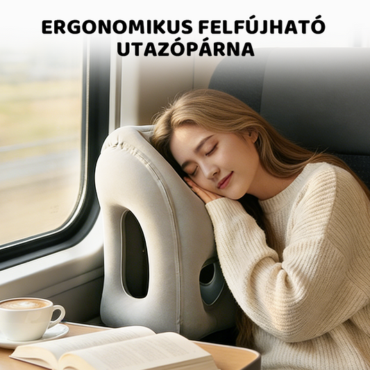 😴Ergonomikus felfújható utazópárna - Kényelmes és praktikus