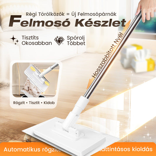 ⚡ Poroló seprű 4 mosható kendővel – gyors tisztítás! 🏠✨