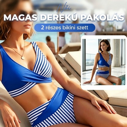 👙 S-3XL Színblokkos Bikini: Stílusos és Alakformáló Két Részes Fürdőruha 🌊 – Raktáron & Utánvétes 📦🚚