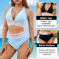 👙Magas derekú, hasformáló, színes blokkos bikini szett