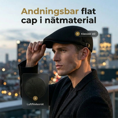 🧢Légáteresztő, állítható pántos lapos sapka – hálós anyag, klasszikus Ivy-stílus és beépített izzadságszalag🌞
