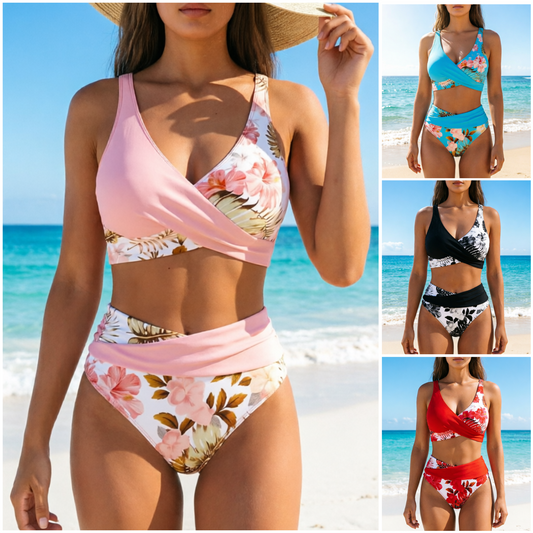 🌸 Magas Dereki Virágmintás Bikini: Hangsúlyozd az Alakod – Raktáron! 👙