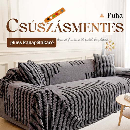 🛋️ Puha, csúszásmentes plüss kanapéhuzat