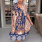 👗Nyomtatott V nyakú laza midi ruha