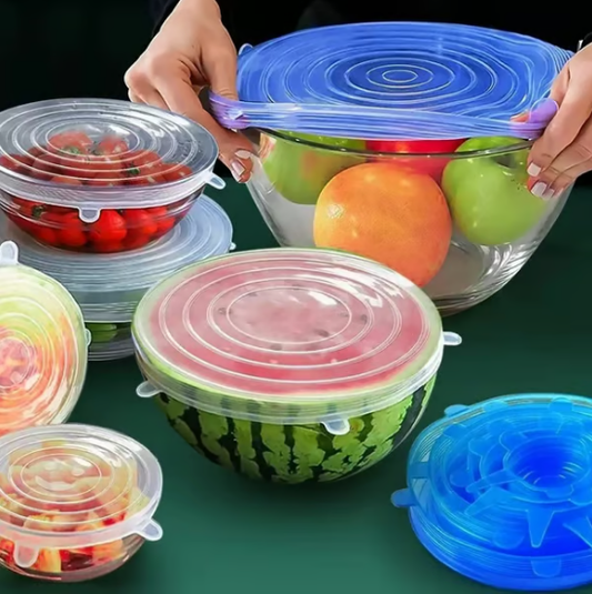 ✨Szilikon fedelek élelmiszer tárolásához Adpartner (6 darab)🥬🥩