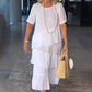Women’s Ruffle Tiered Crewneck Midi Dress
