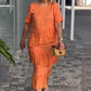 Women’s Ruffle Tiered Crewneck Midi Dress