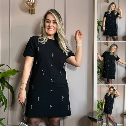 2025 Rochie de primăvară/vară cu strasuri