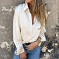 【S-2XL】👚Elegáns szatén hosszú ujjú ing