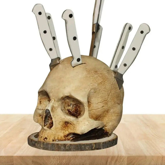 💀Halloween-meglepetés🎃Kreatív koponya kés tartó gyantából