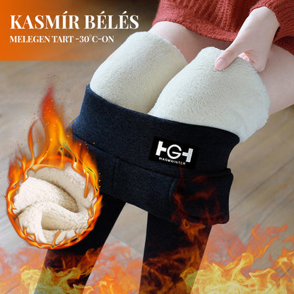 Női divatos meleg kasmír szűk szabású nadrág