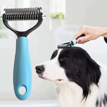 🐾 1+1 akció! 🧹 Kétoldalas fésű macskáknak és kutyáknak egyaránt – eltávolítja a hulló szőrszálakat, és puhává varázsolja a szőrzetet – kiválóan alkalmas a napi szőrápolásra, hatékonyan csökkenti a szőrhullást 🐶