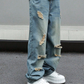 👖 Férfi szaggatott egyenes szabású oversize farmer – Trendi, kényelmes és utcai stílusra készen ✨🕶️
