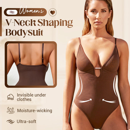 Női mély V-nyakú derékformáló body