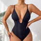 Női mély V-nyakú derékformáló body