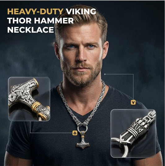 🔥 Thor kalapács nyaklánc – acél bizánci lánccal, most kedvezménnyel!