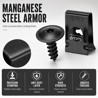 📢📢50% OFF !! ⏰Universal Car Metal U-Type Clips and Screws Set