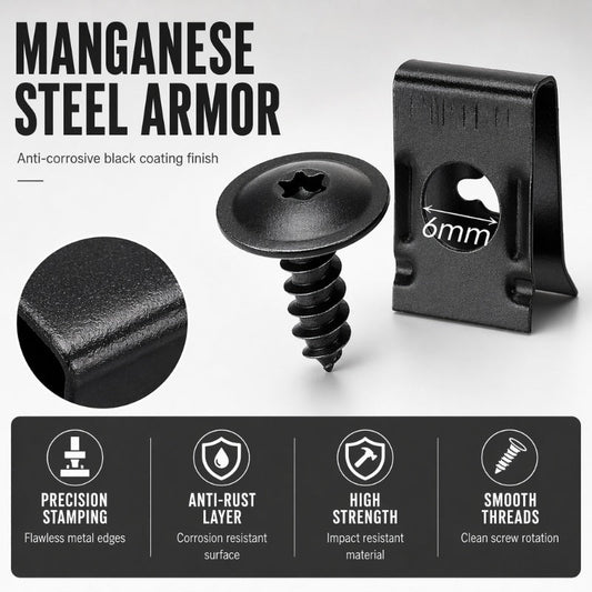 📢📢50% OFF !! ⏰Universal Car Metal U-Type Clips and Screws Set