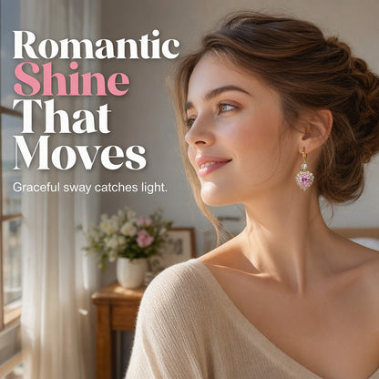 💖Csillogó szív alakú strasszos fülbevalók✨