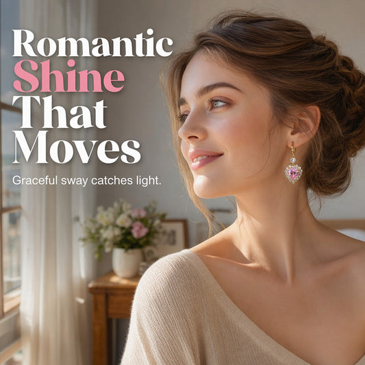 💖Csillogó szív alakú strasszos fülbevalók✨