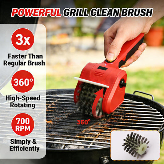 🔥 Elektromos grilltisztító forgó acélkefével