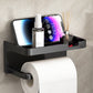 Wall-Mounted Toilet Paper Holder with Storage Shelf
