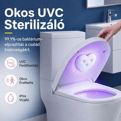 🧼1+1 INGYEN💡 UVC WC‑fertőtlenítő lámpa mozgásérzékelővel