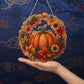 🎃 Gyémántfestő szett tök koszorúval – Áttetsző függő dísz, őszi hangulat ⚡