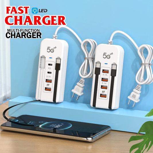 🔥🎁  ⚡ USB töltőállomás több porttal – Töltsön több eszközt kényelmesen az asztalán 🔌✨