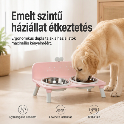 ✨🐶Magasított, levehető dupla etetőtál háziállatoknak