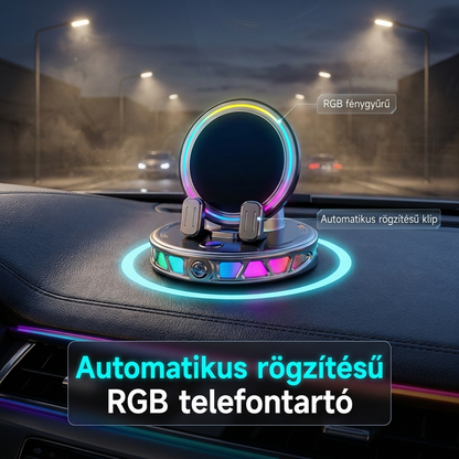 📱RGB vezeték nélküli töltéssel ellátott elektromos autós telefontartó🚗
