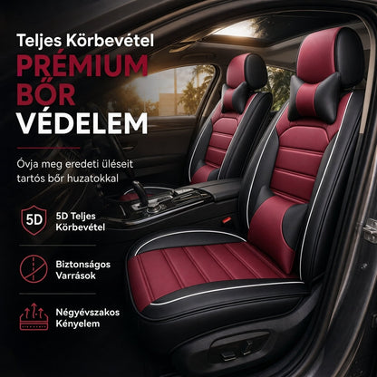 🚗 Univerzális teljes lefedettségű bőr autóüléshuzatok – egész évszakos védelem és stílusos csíkos kivitel ✨