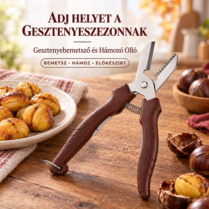 Multifunkciós gesztenyevágó és hámozó eszköz