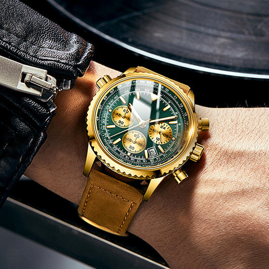 ⌚Multifunkční pánské quartzové hodinky s chronografem a vodotěsnou datumovkou